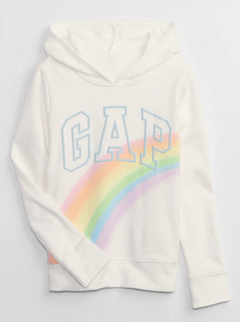 Buzo "Gap". Nueva colección!! Blanco arco iris con logo estampado, sin frisa