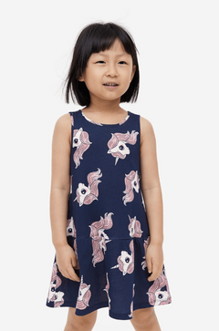 Vestido H&M - Azul marino con unicornios - comprar online