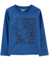 Remera UV "Osh Kosh" - Azul, manga larga con "Beach Vibes"