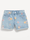 Short "Old Navy" - De jean celeste, cintura alta, con florcitas estampadas