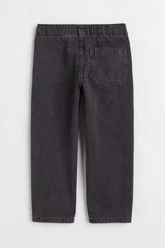 Jean "H&M" - Big boy - Jogger negro corte recto, con cintura elastizada - comprar online