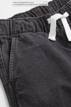 Jean "H&M" - Big boy - Jogger negro corte recto, con cintura elastizada en internet