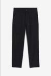 Pantalón "H&M" - Clásico, de gabardina negra, con sistema de ajuste de cintura