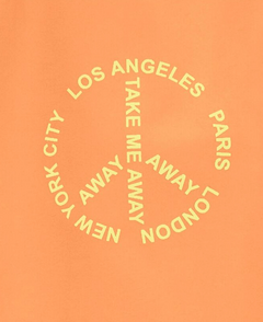 Malla "Carter´s" - 3 piezas, bikini + remera UV naranja con símbolo de paz en internet