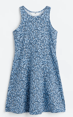 Vestido H&M - Azul con florcitas celestes