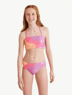 Malla "Justice" - Bikini rosa, lila y naranja con brillitos - comprar online