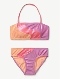 Malla "Justice" - Bikini rosa, lila y naranja con brillitos