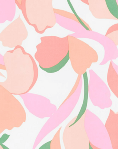 Malla "OshKosh" - Enteriza manga larga, con cierre, blanca con flores rosas, naranjas y verdes - comprar online