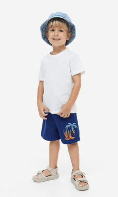 Short "H&M" - Little Boy - De algodón azul con palmera de colores en internet