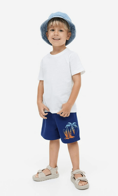 Short "H&M" - Big Boy - De algodón azul con palmera de colores en internet