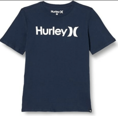 Remera UV - "Hurley" - Manga corta, azul con logo blanco