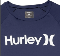 Remera UV - "Hurley" - Manga corta, azul con logo blanco - comprar online
