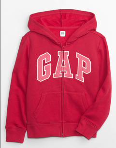 Campera "Gap". Fucsia con logo rosa bordado