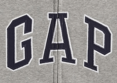 Campera "GAP". Big Boy - Gris melange con logo azul marino bordado - comprar online