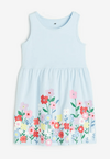 Vestido H&M - Celeste con flores abajo