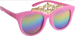 Anteojos de sol "Disney" - 100% UV - "Princesas", rosa con coronita dorada, lentes espejados de colores - comprar online