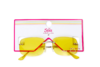 Anteojos de sol "Justice" - 100% UV - Amarillo, sin marco, con flor brillitos - comprar online