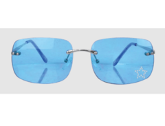 Anteojos de sol "Justice" - 100% UV - Azul, sin marco, con estrella brillitos