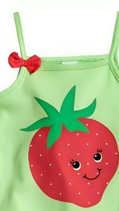 Enteritos "H&M" - Pack x 2 unid. Verde y rojo con frutillas - Talle 2 a 4 años - comprar online