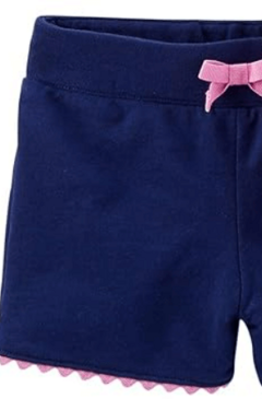 Conjunto "Carter´s" - 2 piezas remera rayada lila y blanco + short azul - Lupeluz