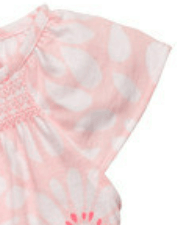 Vestido "Carter´s" - De algodón rosa con flores blancas. Trae bombachudo cubrepañal !! en internet