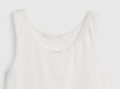 Musculosa "Gap" - De algodón blanca con detalles de puntillas - comprar online