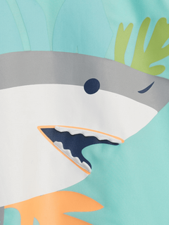 Remera UV "Gap" - Baby boy - Verde agua, manga larga con tiburón 3D - comprar online