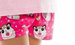 Pijama "Marienitas" - Musculosa rosa + short corazón donas "SO SWEET" - comprar online