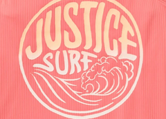 Malla "Justice" - Enteriza rosa acanalada con "Justice Surf" - tienda online