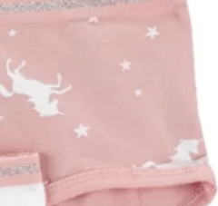 Bombachas "Carter´s" - Little Girl - Pack x 3 unidades - Rosa, gris y blanco con unicornios y estrellas - Lupeluz