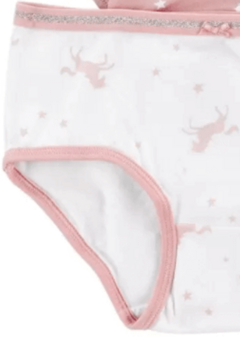 Bombachas "Carter´s" - Little Girl - Pack x 3 unidades - Rosa, gris y blanco con unicornios y estrellas en internet