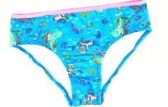 Bikini "Elemento" - Azul con sirenas, delfines y vivos en rosa en internet