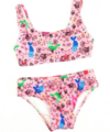 Bikini "Elemento" - Top + bombacha rosa con caracoles, pulpos y gatos sirena