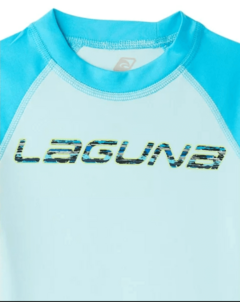 Malla UV "Laguna" - Remera UV manga larga celeste + malla con rayitas - comprar online