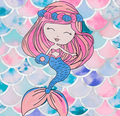 Malla "Breaking Waves" - Little Girl - Tankini multicolor con escamas y sirena - comprar online