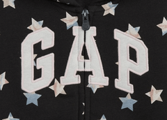 Campera "Gap". Baby Girl - Gris con estrellas y logo blanco - comprar online