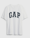 Remera "Gap" - Blanca con logo azul y "Athletic"