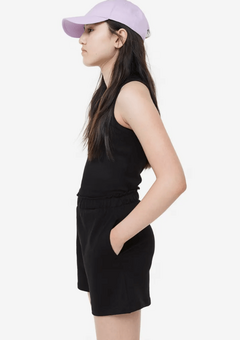 Short "H&M" - De algodón rústico negro liso - comprar online