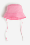 Gorro de sol "H&M" - Piluso rosa con tirita para atar