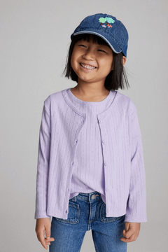 Conjunto 2 piezas "H&M" - Big Girl - Saquito + remera de algodón lila - comprar online