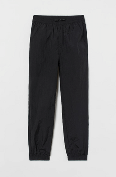 Pantalón "H&M" - De nylon, negro, con cintura elastizada