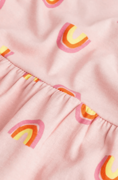 Vestido H&M - Big Girl - De algodón manga larga, rosa con arco iris - comprar online