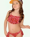 Bikini "Marcela Koury" - Big Girl - Bikini roja con flores de colores