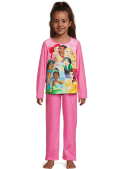 Pijama "Disney". Little Girl - 2 piezas de micropolar rosa con "Princesas" en internet
