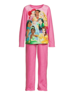 Pijama "Disney". Little Girl - 2 piezas de micropolar rosa con "Princesas"