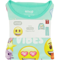 Pijama "Disney". 2 piezas de micropolar verde agua con "Emojis" - Lupeluz