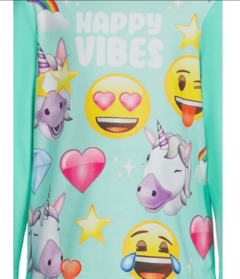 Pijama "Disney". 2 piezas de micropolar verde agua con "Emojis" - comprar online