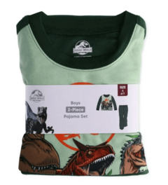 Pijama "Jurassic World". Little boy - 2 piezas de micropolar verde con dino - Lupeluz