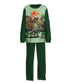Pijama "Jurassic World". Big boy - 2 piezas de micropolar verde con dino
