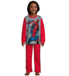 Pijama "Marvel". 2 piezas de micropolar rojo con "Spiderman" en internet